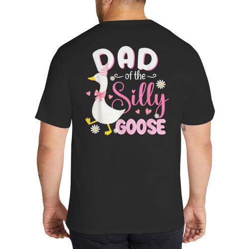 Silly Dad Goose Dad 1st Birthday Family Matching Party Big And Tall Men's T-Shirt Back Print - Father's Day Fun