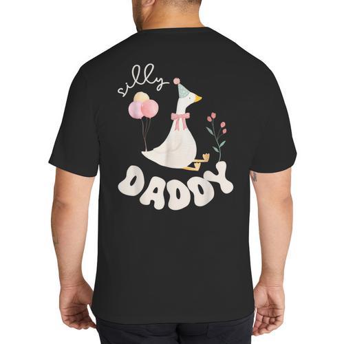 Silly Daddy Silly Goose Dad Birthday Family Matching Party Big And Tall Men's T-Shirt Back Print - Father's Day Fun