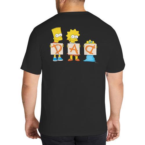 The Simpsons Father's Day Bart Lisa Maggie Dad Birthday Big And Tall Men's T-Shirt Back Print - Father's Day Fun