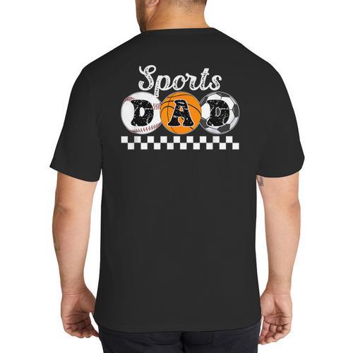 Sports Dad Proud Sports Father Sport Dad Big And Tall Men's T-Shirt Back Print - Father's Day Fun