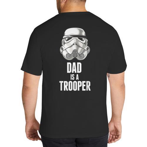 Star Wars Father's Day Stormtrooper Dad Is A Trooper Vintage Big And Tall Men's T-Shirt Back Print - Father's Day Fun