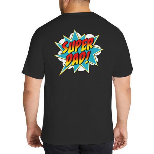 Super Dad Comic Book Superhero Father's Day Big And Tall Men's T-Shirt Back Print - Father's Day Fun