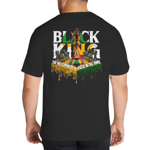 History I Am Black Man King Dad Melanin Men Women Big And Tall Men's T-Shirt Back Print - Father's Day Fun