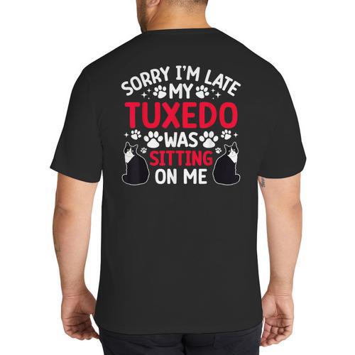 Tuxedo Cat Owner Tuxedo Cat Dad Tuxedo Cat Mom Big And Tall Men's T-Shirt Back Print - Father's Day Fun