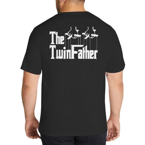 The TwinFather Father Of Twins Dad Fathers Day Big And Tall Men's T-Shirt Back Print - Father's Day Fun