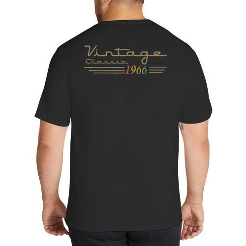 Vintage 1966 Retro 60th Birthday Classic 60 Year Old Men Dad Big And Tall Men's T-Shirt Back Print - Father's Day Fun