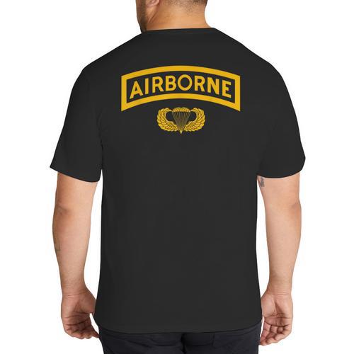 Vintage Airborne Veteran Paratrooper For Men Dad T-Shirt Big And Tall Men's T-Shirt Back Print - Father's Day Fun
