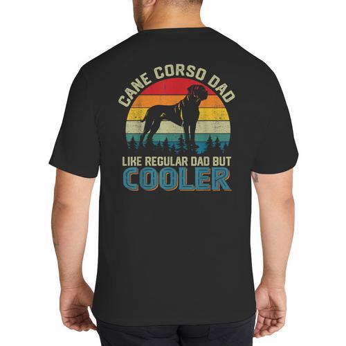 Vintage Cane Corso Dad Like Regular Dad But Cooler Big And Tall Men's T-Shirt Back Print - Father's Day Fun