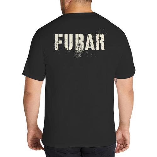 Vintage FUBAR Soldier Military Officer Vet Dad Soup Sandwich Big And Tall Men's T-Shirt Back Print - Father's Day Fun