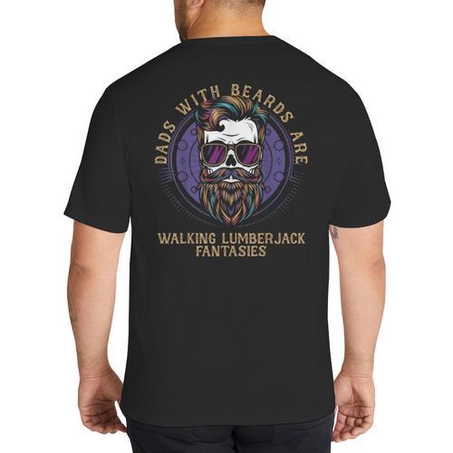 Walking Lumberjack Fantasies Dads With Beards Fantasy Art Big And Tall Men's T-Shirt Back Print - Father's Day Fun