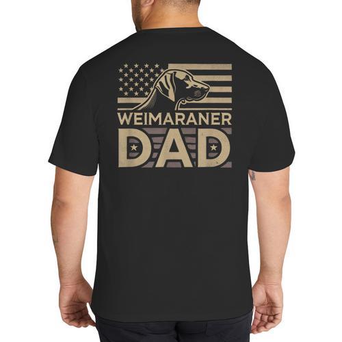 Weimaraners Lover & Weimaraner Shirts Weimaraner Dad -Adults -Kids - Small Short Sleeve V-Neck Polyester Casual Humorous Lover All Seasons Big And Tall Men's T-Shirt Back Print - Father's Day Fun