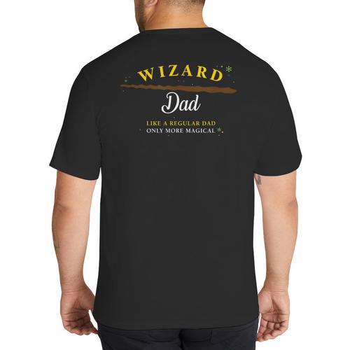 Wizard Dad Shirt Cute Magical Big And Tall Men's T-Shirt Back Print - Father's Day Fun