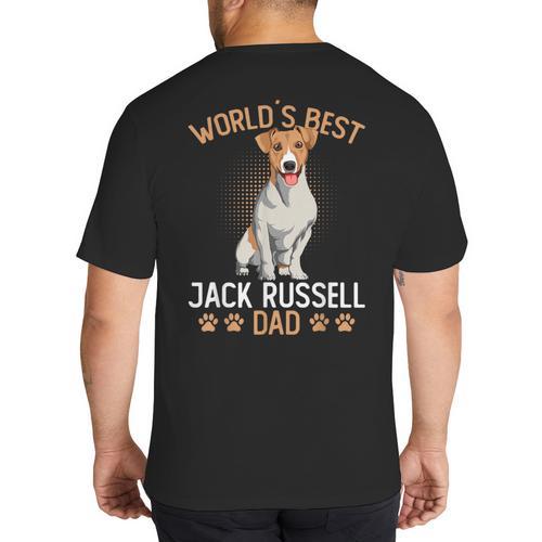 World´s Best Jack Russell Terrier Dad Dog Owner Men Big And Tall Men's T-Shirt Back Print - Father's Day Fun