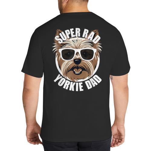 Yorkie Dad Father’s Day Yorkshire Terrier Dog Dad Big And Tall Men's T-Shirt Back Print - Father's Day Fun