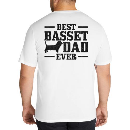 Basset Dad Dog Papa Basset Hound Men Big And Tall Men's T-Shirt Back Print - Father's Day Fun