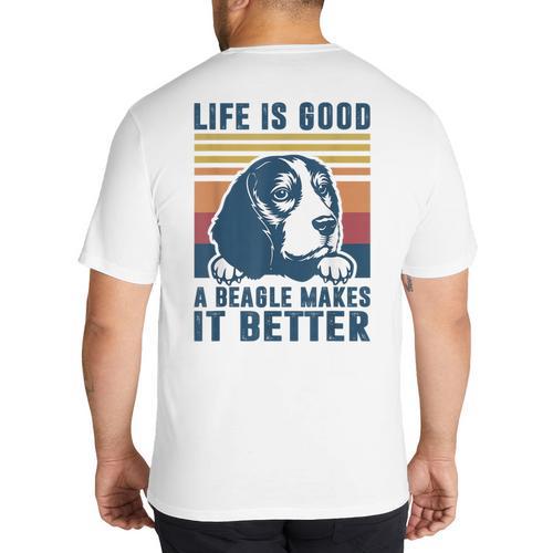 Beagle For Men Women Beagle Dog Mom Dad Beagle Big And Tall Men's T-Shirt Back Print - Father's Day Fun
