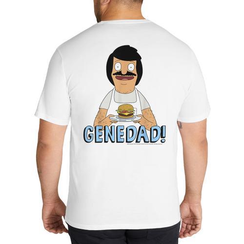 Bob's Burgers Gene Dad Portrait Big And Tall Men's T-Shirt Back Print - Father's Day Fun