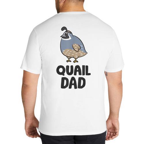 California Quail Bird Dad Quail Dad Big And Tall Men's T-Shirt Back Print - Father's Day Fun