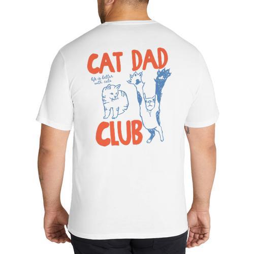 Cat Dad Club Life Is Better With Cats Father's Day Cat Dad Big And Tall Men's T-Shirt Back Print - Father's Day Fun