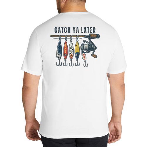 Catch Ya Later Vintage Fishing Lures Outdoor Dad Son Big And Tall Men's T-Shirt Back Print - Father's Day Fun