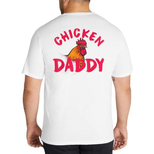 Chicken Dad Rooster Daddy Farmer Big And Tall Men's T-Shirt Back Print - Father's Day Fun
