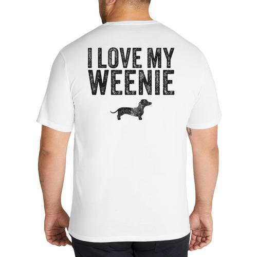 Dachshund Dog I Love My Weenie Dad Mom Dog Lover Big And Tall Men's T-Shirt Back Print - Father's Day Fun