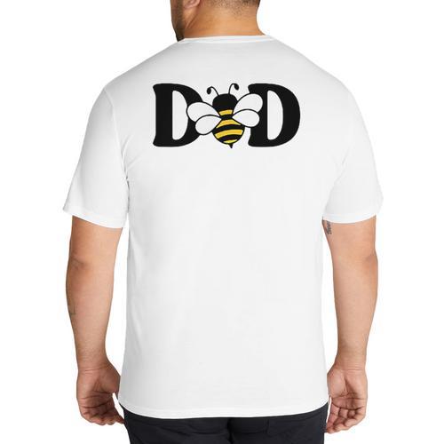 Dad Bee Cute Beekeeping 1st Birthday Matching Family Dada Big And Tall Men's T-Shirt Back Print - Father's Day Fun
