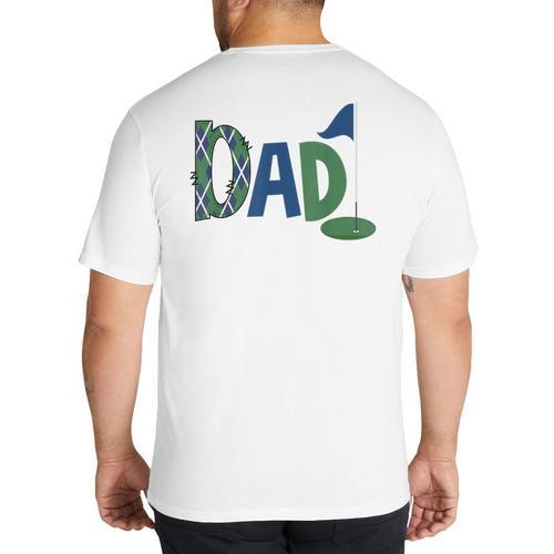 Dad Of The Birthday Boy Hole In One Golf Sport Matching Big And Tall Men's T-Shirt Back Print - Father's Day Fun