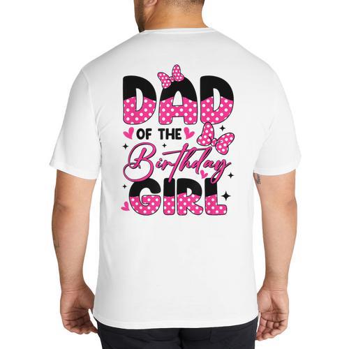 Dad Of The Birthday Girl Pink Family Birthday Girls Party Big And Tall Men's T-Shirt Back Print - Father's Day Fun
