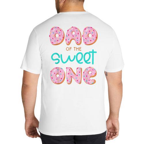 Dad Sweet One 1st First Birthday Matching Family Donut Big And Tall Men's T-Shirt Back Print - Father's Day Fun