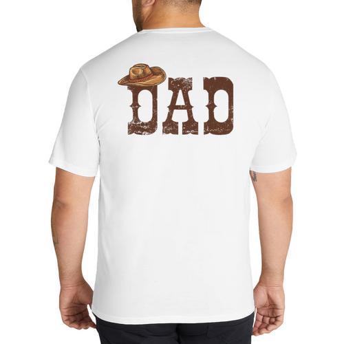 Dad Western Family Matching Birthday Cowboy Cowgirl Big And Tall Men's T-Shirt Back Print - Father's Day Fun