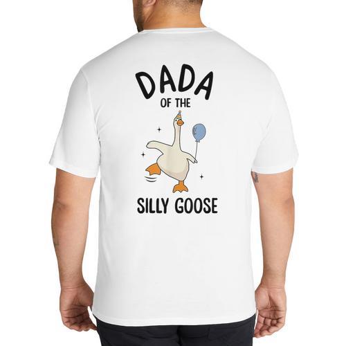 Dada Of The Silly Goose First Birthday Family Matching Big And Tall Men's T-Shirt Back Print - Father's Day Fun