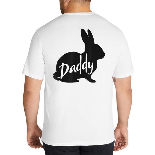 Daddy Bunny Rabbit Father Dad Easter Big And Tall Men's T-Shirt Back Print - Father's Day Fun