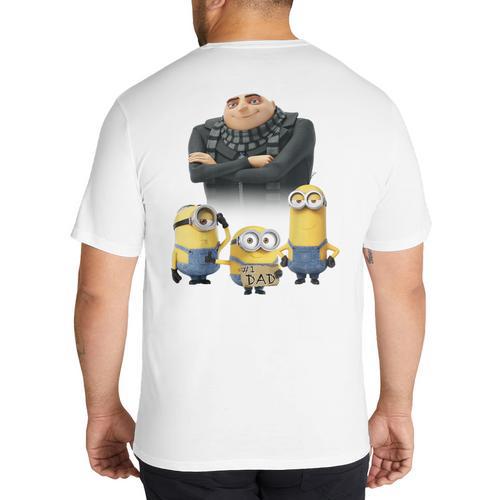 Despicable Me Minions Father's Day 1 Dad Cardboard Sign Big And Tall Men's T-Shirt Back Print - Father's Day Fun