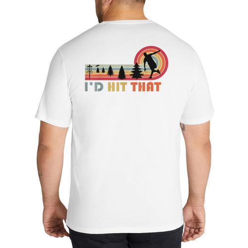 Disc Golf I'd Hit That Frisbee Golfer Retro Men Dad Big And Tall Men's T-Shirt Back Print - Father's Day Fun