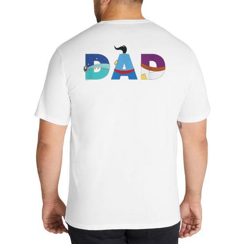 Disney Aladdin Jasmine Genie Father’s Day Birthday Dad Big And Tall Men's T-Shirt Back Print - Father's Day Fun