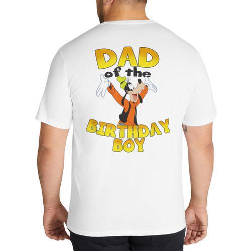 Disney Mickey & Friends Goofy Dad Of The Birthday Boy Big And Tall Men's T-Shirt Back Print - Father's Day Fun