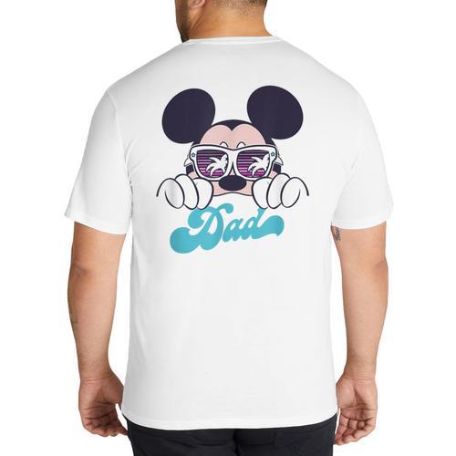 Disney Mickey And Friends Cool Mickey Summer Vibes Dad Logo Big And Tall Men's T-Shirt Back Print - Father's Day Fun