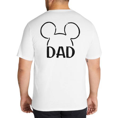 Disney Mickey And Friends Dad Mickey Ears Outline Logo Big And Tall Men's T-Shirt Back Print - Father's Day Fun