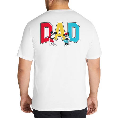 Disney Mickey And Friends Mickey Minnie Dad Collegiate Logo Big And Tall Men's T-Shirt Back Print - Father's Day Fun
