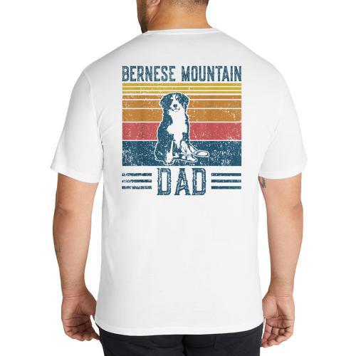 Dog Berner Dad Vintage Bernese Mountain Dad Big And Tall Men's T-Shirt Back Print - Father's Day Fun