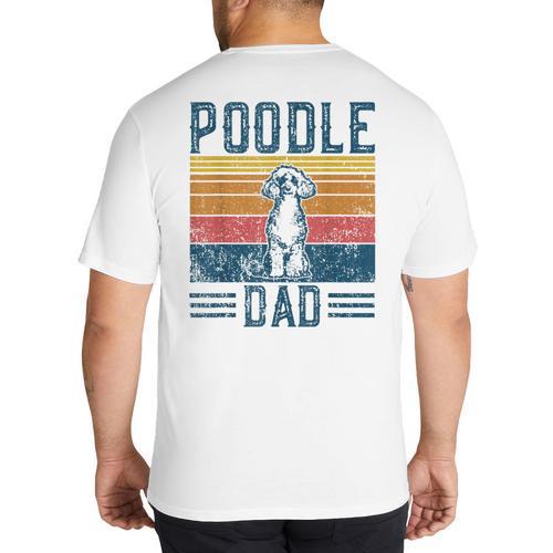 Dog Dad Vintage Poodle Dad Big And Tall Men's T-Shirt Back Print - Father's Day Fun