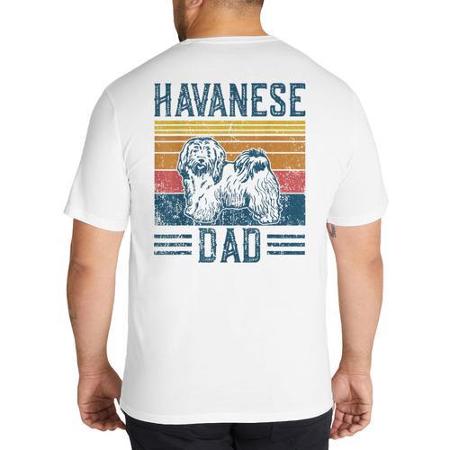 Dog Havanese Dad Vintage Havanese Dad Big And Tall Men's T-Shirt Back Print - Father's Day Fun