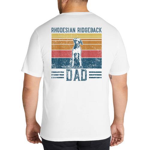 Dog Ridgeback Dad Vintage Rhodesian Ridgeback Dad Big And Tall Men's T-Shirt Back Print - Father's Day Fun