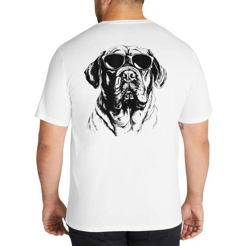 English Mastiff Sketch Drawing Art Dog Lover Mom Dad Women Big And Tall Men's T-Shirt Back Print - Father's Day Fun