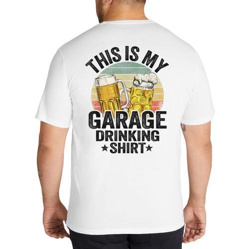 Garage Drinker Dad Vintage Beer This Is My Garage Drinking Big And Tall Men's T-Shirt Back Print - Father's Day Fun