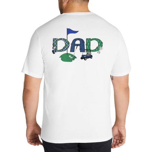 Golf Dad Hole In One Golf First Birthday Boy Party Big And Tall Men's T-Shirt Back Print - Father's Day Fun
