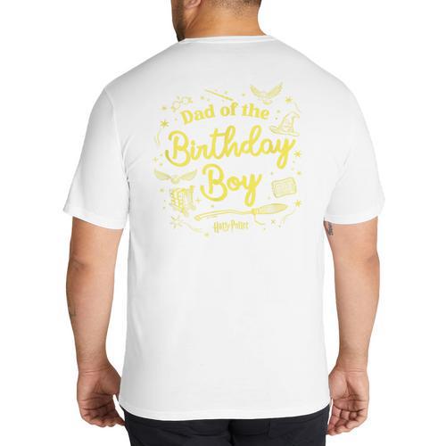 Harry Potter Dad Of The Birthday Boy Magical Things Logo Big And Tall Men's T-Shirt Back Print - Father's Day Fun