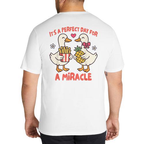 IVF Mom Dad Embryo Transfer Day It's A Day For A Miracle Big And Tall Men's T-Shirt Back Print - Father's Day Fun