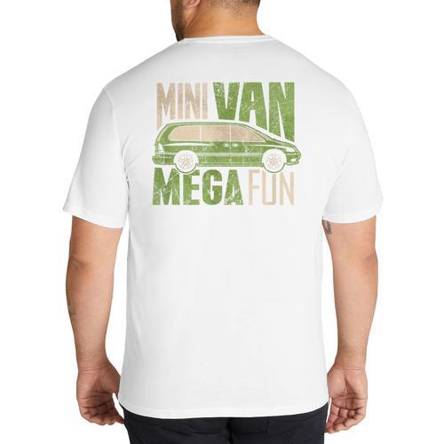 Mini Van Mega Fun Mom Dad T-Shirt Big And Tall Men's T-Shirt Back Print - Father's Day Fun
